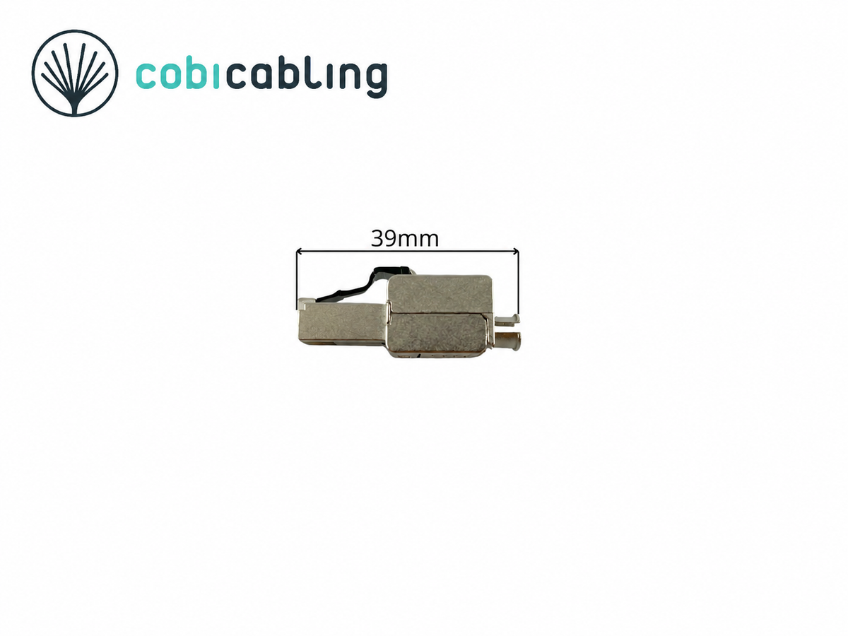 Wtyk RJ45 CobiCabling kat. 6A STP beznarzędziowy – C27-1001 – ujęcie 2 z logo CobiCabling