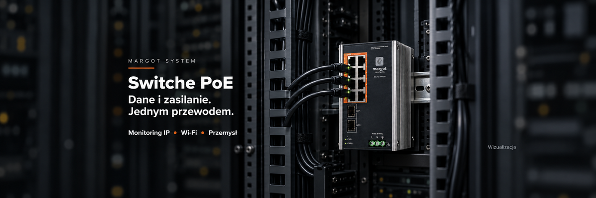 Switche PoE — wizualizacja, dopasowany baner