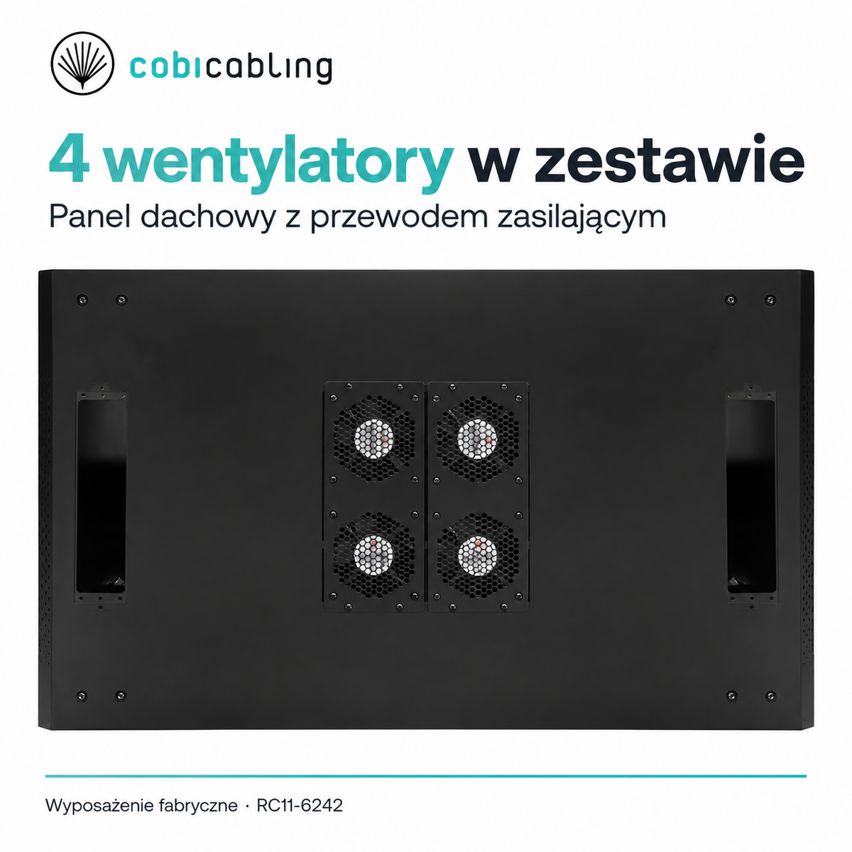 Panel dachowy CobiCabling RC11-6242 z czterema wentylatorami w zestawie
