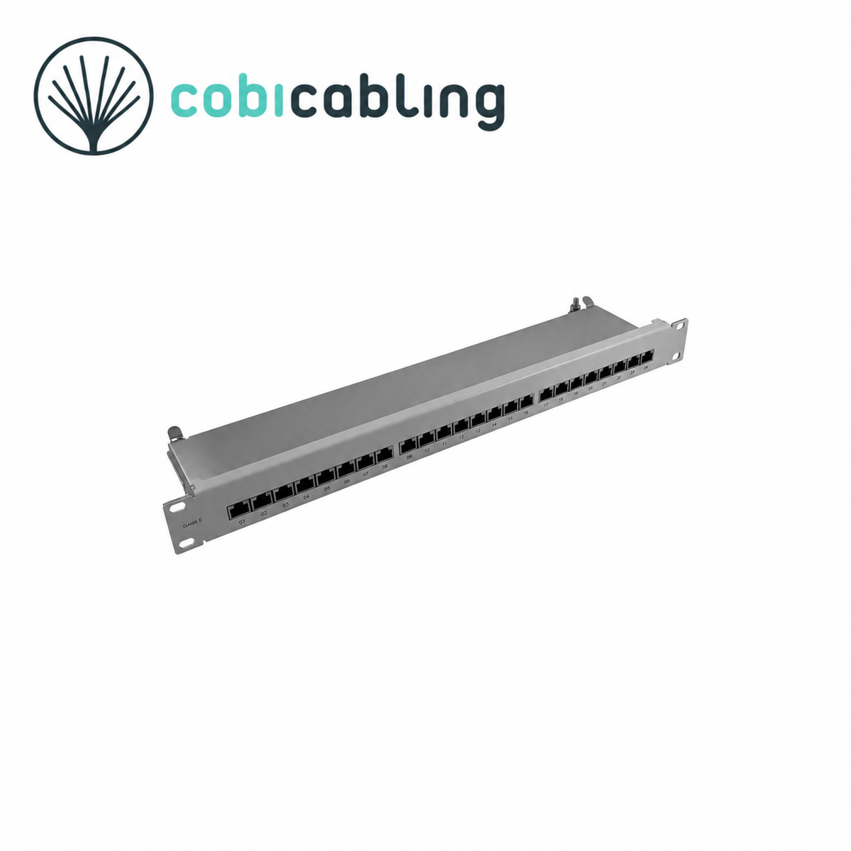 C22-6010 — patchpanel CobiCabling 19" 1U, 24xRJ45, kat. 6 STP, szary