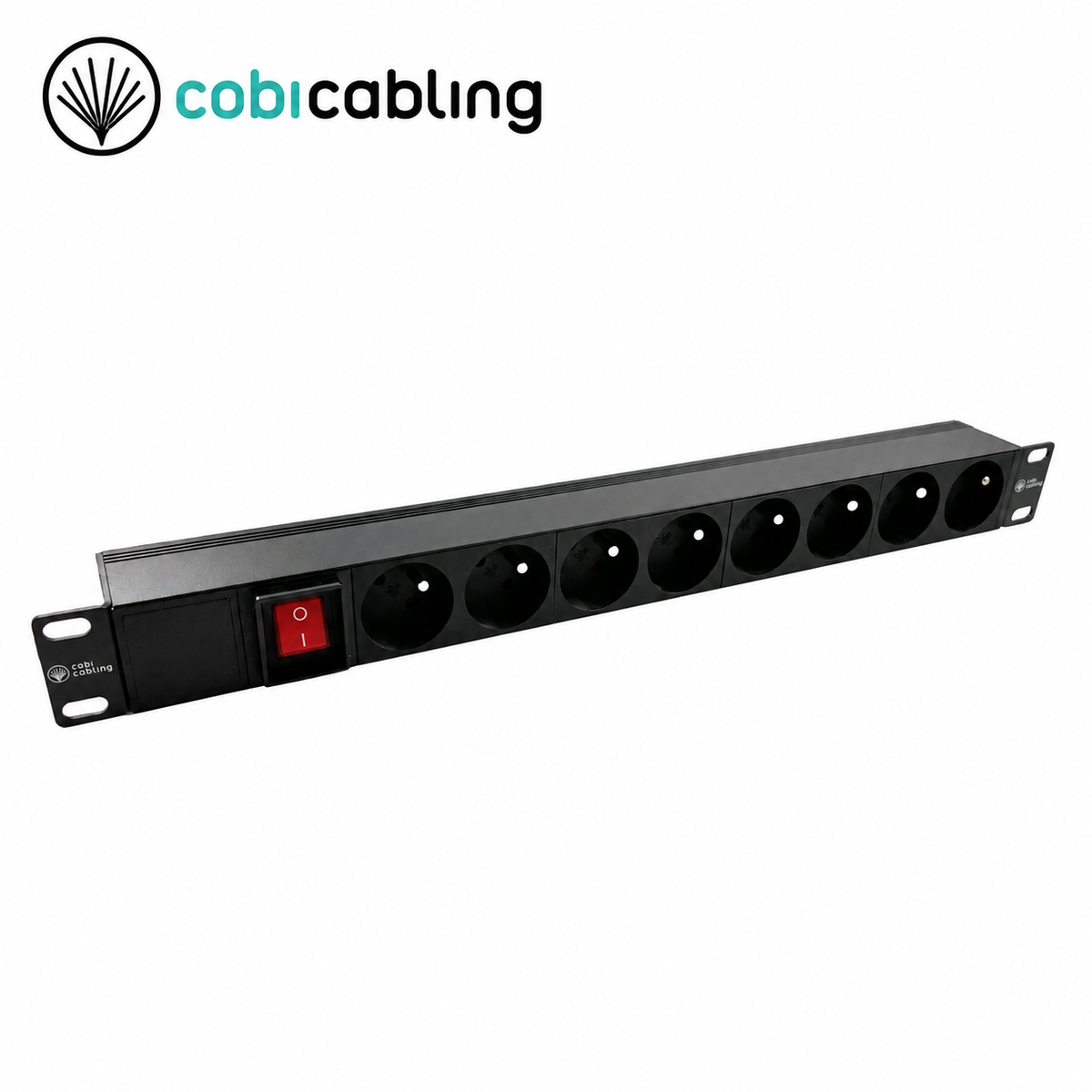 AC30-1003 — PDU 1U/19" 8x230V z bolcem oraz z wyłącznikiem 16A 3m