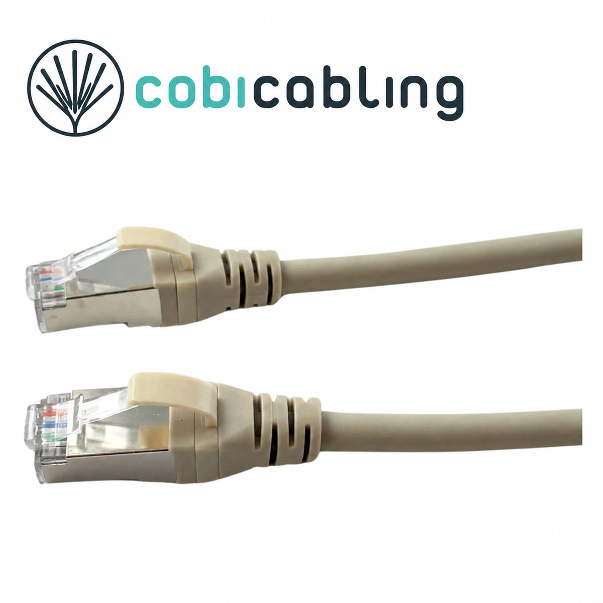 Patchcord CobiCabling kat. 6A U/UTP LSOH z klipsami — zdjęcie główne z logo CobiCabling